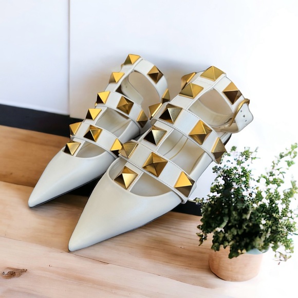 BEAUTIFUL VALENTINO GARAVANI ROMAN STUD BALLERINA SANDALS NEW/UNUSED‼️ - Picture 3 of 12